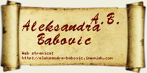 Aleksandra Babović vizit kartica